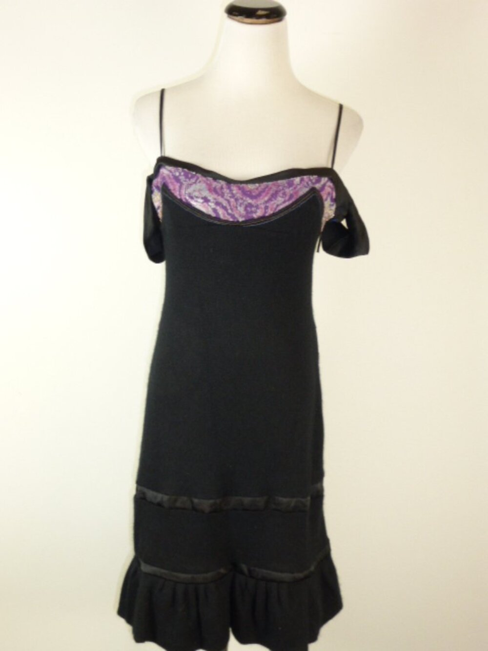 CUSTO BARCELONA BLACK knit ANGORA TUNIC DRESS 8